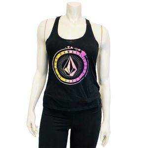 VOLCOM Black Twisted Racer Back Tank Top